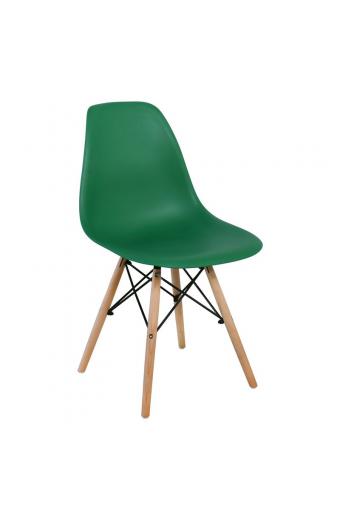 ART Wood Kαρέκλα Τραπεζαρίας Κουζίνας Ξύλο - PP Πράσινο-ΕΜ123,4W-Ξύλο/PP - PC - ABS-4τμχ- 46x52x82cm