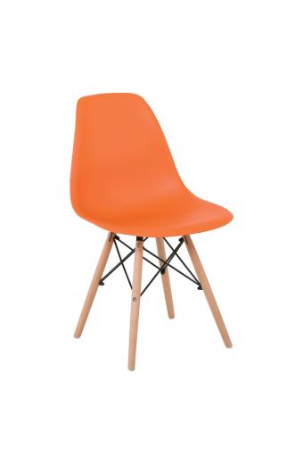 ART Wood Kαρέκλα Τραπεζαρίας Κουζίνας Ξύλο - PP Πορτοκαλί-ΕΜ123,3W-Ξύλο/PP - PC - ABS-4τμχ- 46x52x82cm