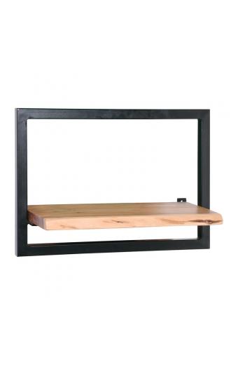 LIZARD Frame Ράφι Μέταλλο Βαφή Μαύρο, Ξύλο Ακακία Φυσικό-ΕΑ7070,1-Μέταλλο/Ξύλο-1τμχ- 50x25x35cm