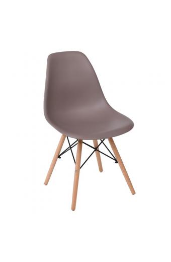 ART Wood Καρέκλα Τραπεζαρίας Κουζίνας Ξύλο - PP Sand Beige-ΕΜ123,9P-Ξύλο/PP - PC - ABS-4τμχ- 46x53x81cm