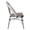 COSTA Καρέκλα Dining Αλουμινίου, Απόχρωση Antique Grey -Textilene Μπεζ-Ε288,1-Αλουμίνιο/Textilene-1τμχ- 50x55x85cm